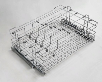 Детальное фото товара: UMM корзина выкатная для хран. сковородок и крышек в нижнюю базу 600 на напр. с доводчиком, хром